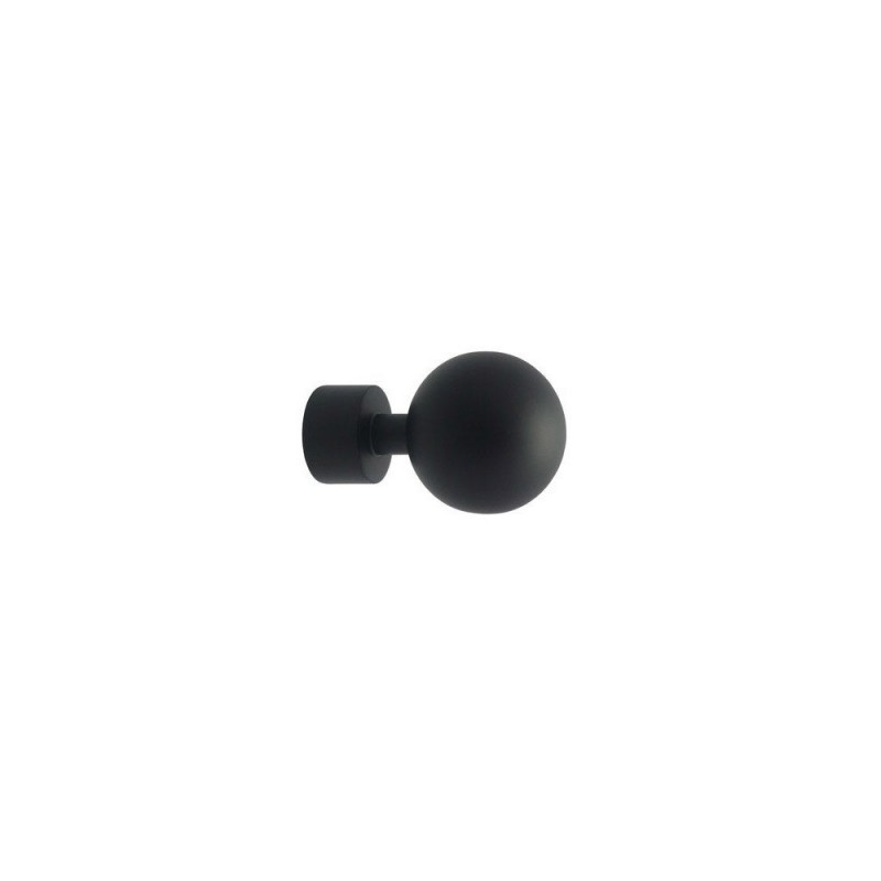 Lot de 2 embouts boule noir mat pour tringle à rideau Diam.20 Mm