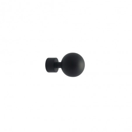 Lot de 2 embouts boule noir mat pour tringle à rideau Diam.20 Mm