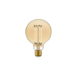 Ampoule décorative led à  filament ambré globe 95 mm E27 5.8 W