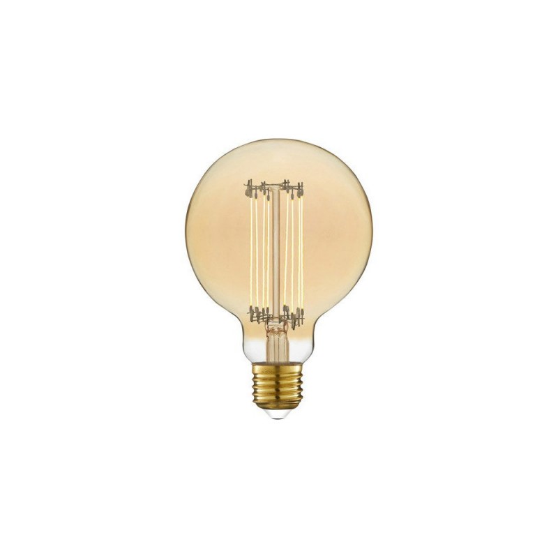 Ampoule décorative led à  filament ambré globe 95 mm E27 5.8 W