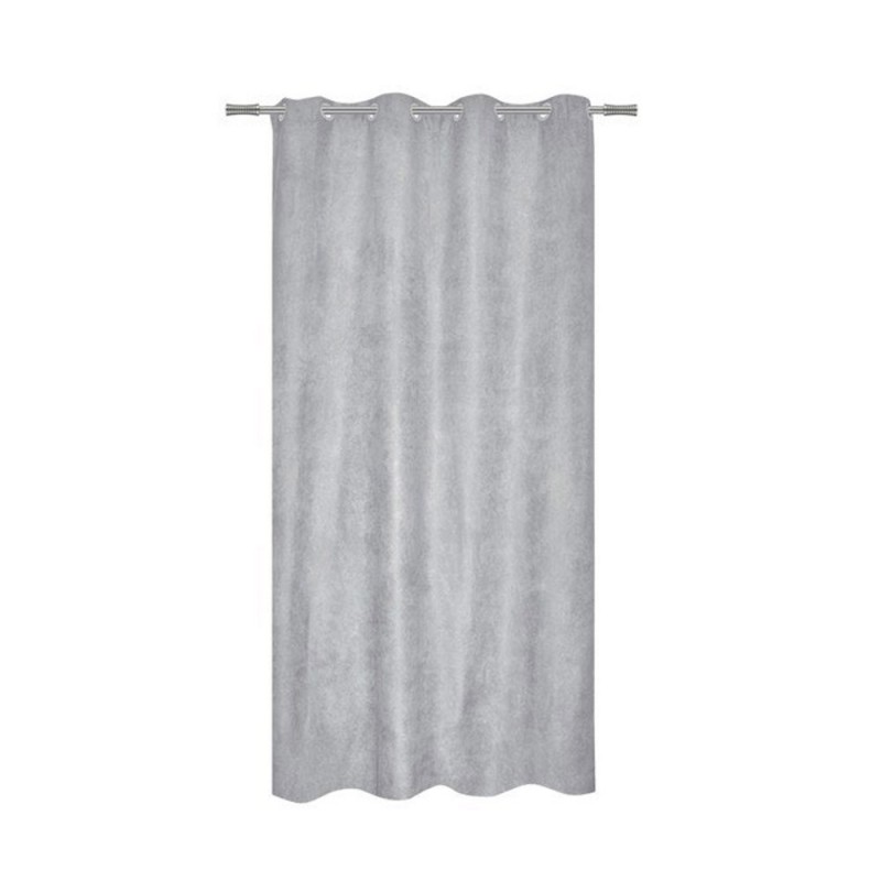 Rideau tamisant Newmanchester suédine gris l.140 x H.280 cm