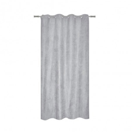 Rideau tamisant Newmanchester suédine gris l.140 x H.280 cm