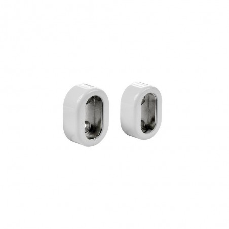 Lot de 2 support de barre de penderie D30 x 15 mm ovale blanc 28.94 m