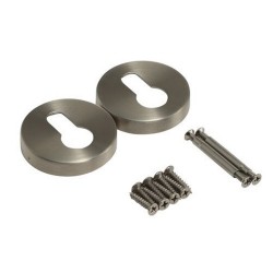 Lot de 2 rosaces L1INSPIRE acier nickel satiné trou de cylindre