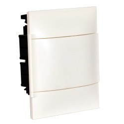 Coffret encastré 8M porte blanc