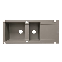 Evier à encastrer 2 bacs Dukkah gris beton *