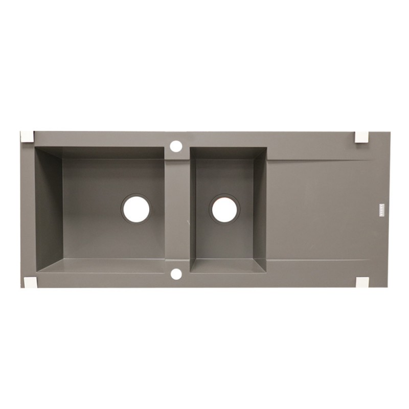 Evier à encastrer 2 bacs Dukkah gris beton *