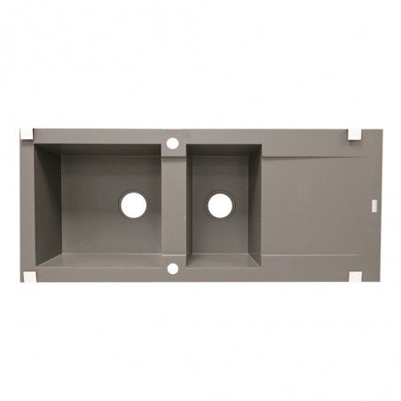 Evier à encastrer 2 bacs Dukkah gris beton *