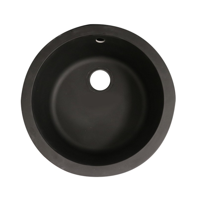 Evier à encastrer 1 cuve ronde noir D50x19cm -  - meilleure qualité
