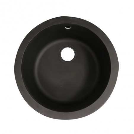 Evier à encastrer 1 cuve ronde noir D50x19cm -  - meilleure qualité