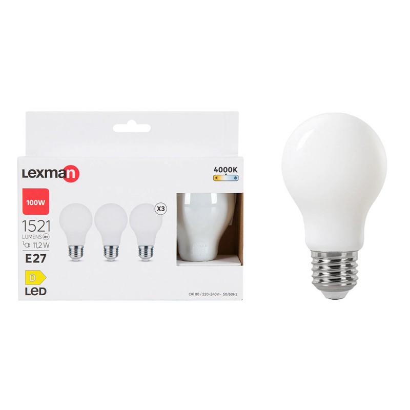 Lot de 3 ampoules led E27 1521lm 100W blanc neutre