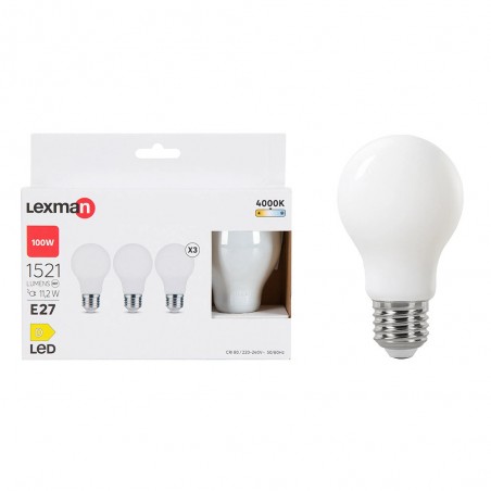 Lot de 3 ampoules led E27 1521lm 100W blanc neutre
