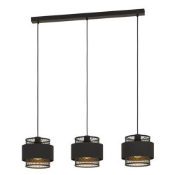 Suspension OTTOMANE 3 x e27 L. 99 cmmétal noirmat