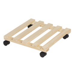 Support roulant carré pin brut 30x30x5.2 cm charge supportée 30 kg maximum