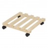 Support roulant carré pin brut 30x30x5.2 cm charge supportée 30 kg maximum