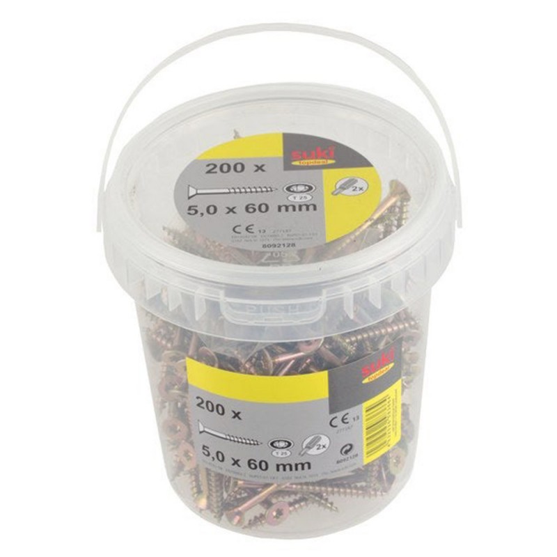 Seau de 200 vis TF TX 5x60 mm + embout T25