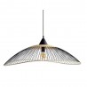 Suspension 1x e27 rotin noir - naturel SEYNAVE Kasteli D.65 cm