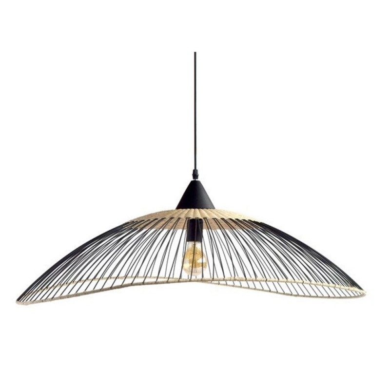 Suspension 1x E27 max 40 Wéthnique métal noir - naturel SEYNAVE Kasteli diam. 100 cm