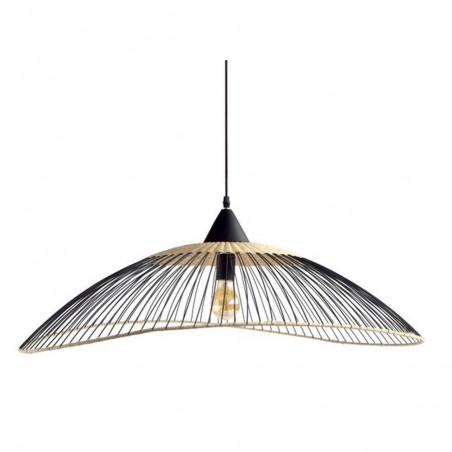 Suspension 1x E27 max 40 Wéthnique métal noir - naturel SEYNAVE Kasteli diam. 100 cm