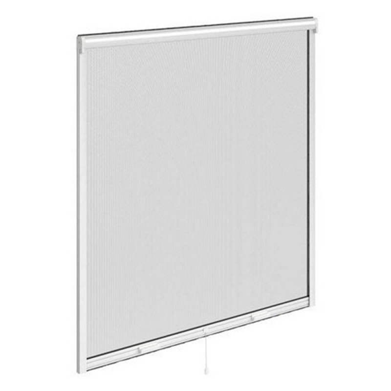 Moustiquaire à enroulement vertical cadre alu blanc 120x120cm