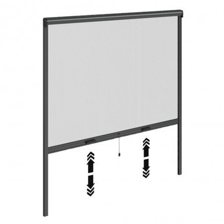 Moustiquaire à enroulement vertical cadre alu gris 120x120cm