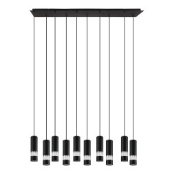 Suspension BERNABETA métal noir 10X46W GU10