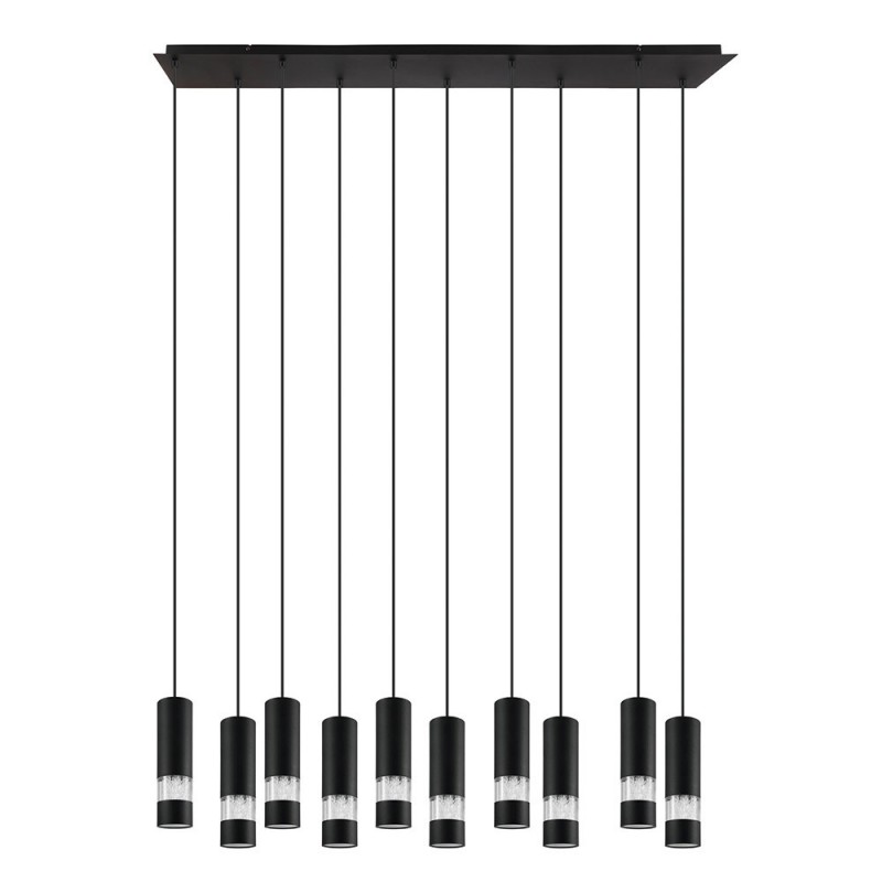 Suspension BERNABETA métal noir 10X46W GU10