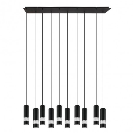 Suspension BERNABETA métal noir 10X46W GU10