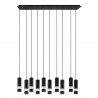 Suspension BERNABETA métal noir 10X46W GU10