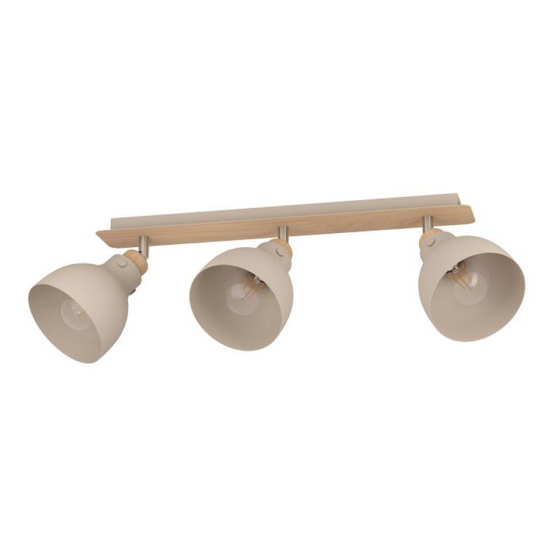 Spot ARRECIFE en acier sable et bois 3XE27 28W 230V