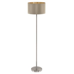 Lampadaire MASERLO nickel et taupe 1XE27 60W H1510
