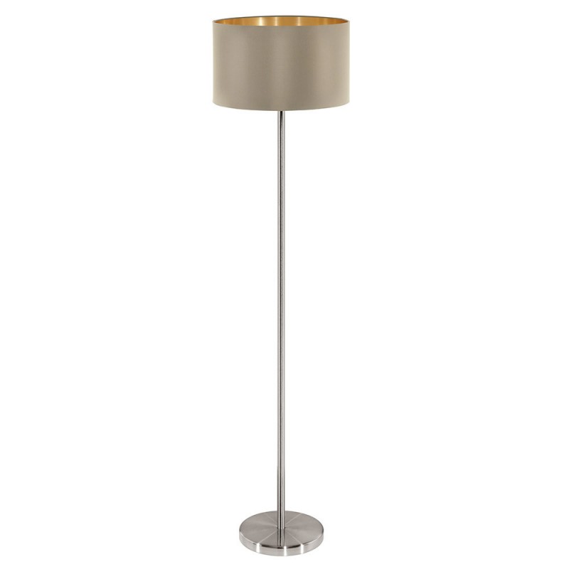 Lampadaire MASERLO nickel et taupe 1XE27 60W H1510