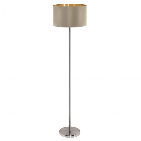 Lampadaire MASERLO nickel et taupe 1XE27 60W H1510