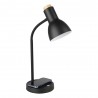 Lampe à poser VERADAL-QI LED 55W en acier et bois noir et marron 215x160x450mm