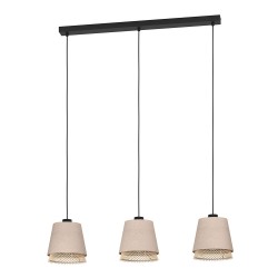 Suspension TABLEY noir et marron 3XE27 40W H1100