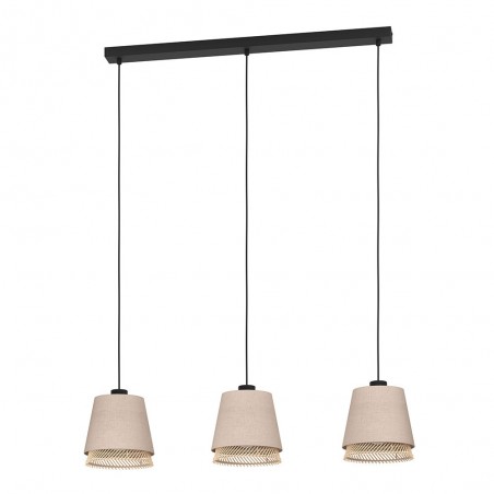 Suspension TABLEY noir et marron 3XE27 40W H1100