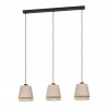 Suspension TABLEY noir et marron 3XE27 40W H1100
