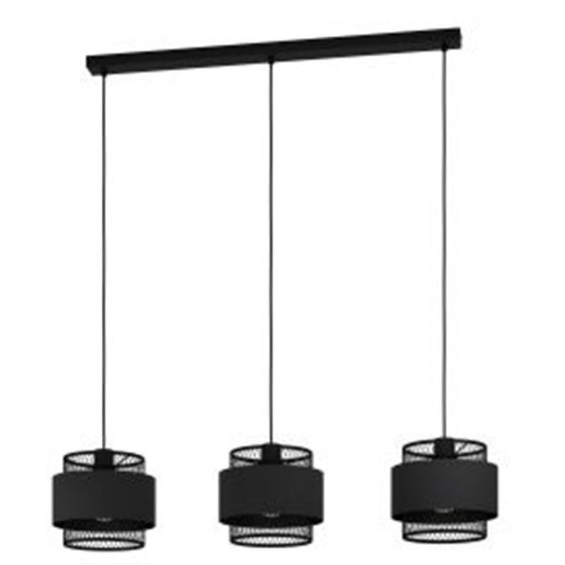Suspension BAZELY noir 3XE27 40W