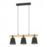 Suspension BOYLE en acier et bois 3XE27 60W