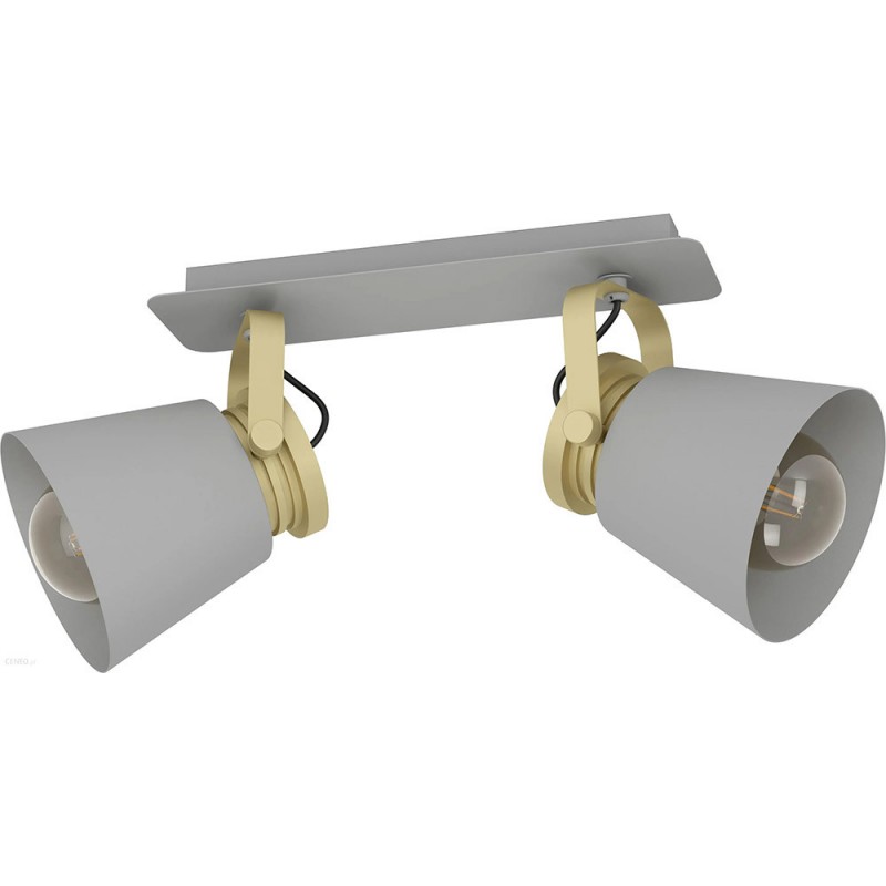 Spot plafonnier TWICKEN en acier et gris or 2XE27 40W 230V