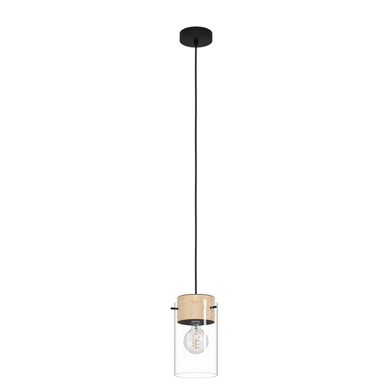Suspension MADRESELVA en bois et verre 3XE27 40W