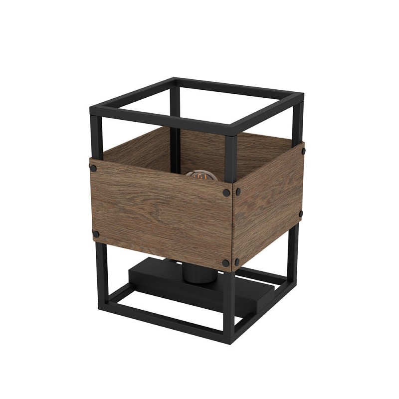 Lampe de table EVESHAM en bois marron 1XE27 40W