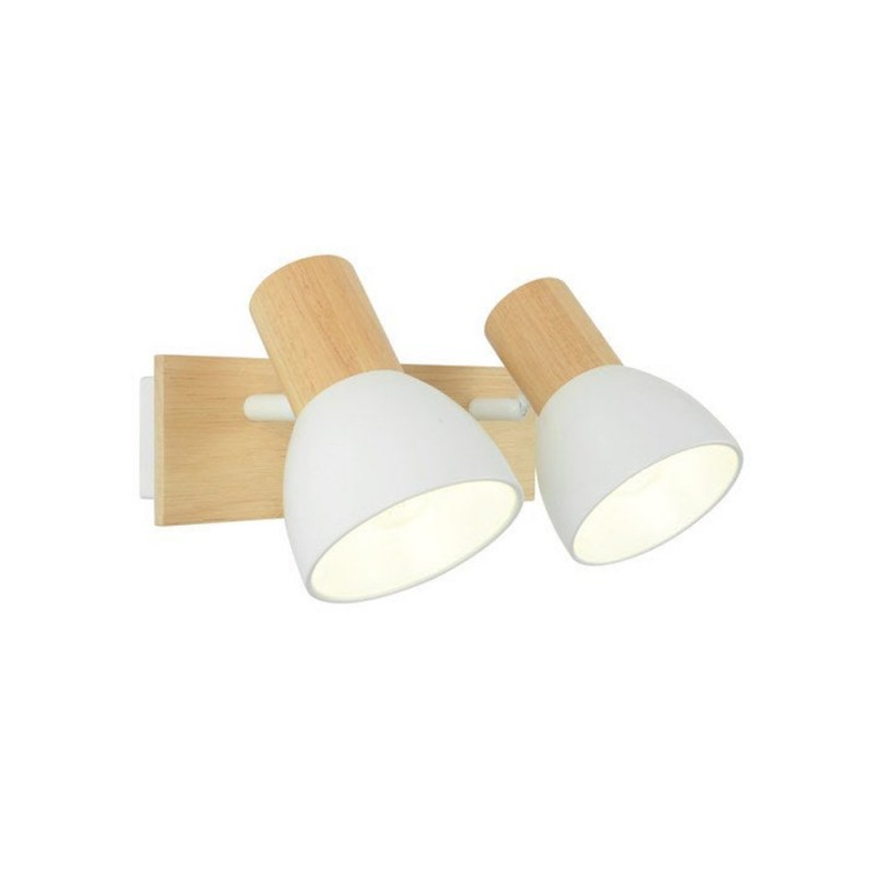 Rampe 2 spotsNatureMétal Blanc-Bois Venosa