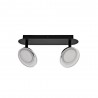Rampe 2 spots led intégréemétal noir Loob