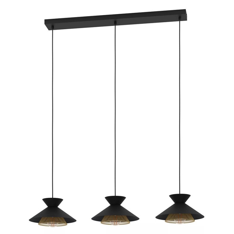 Suspension en acier noir et or GRIZEDALE3XE27 40W