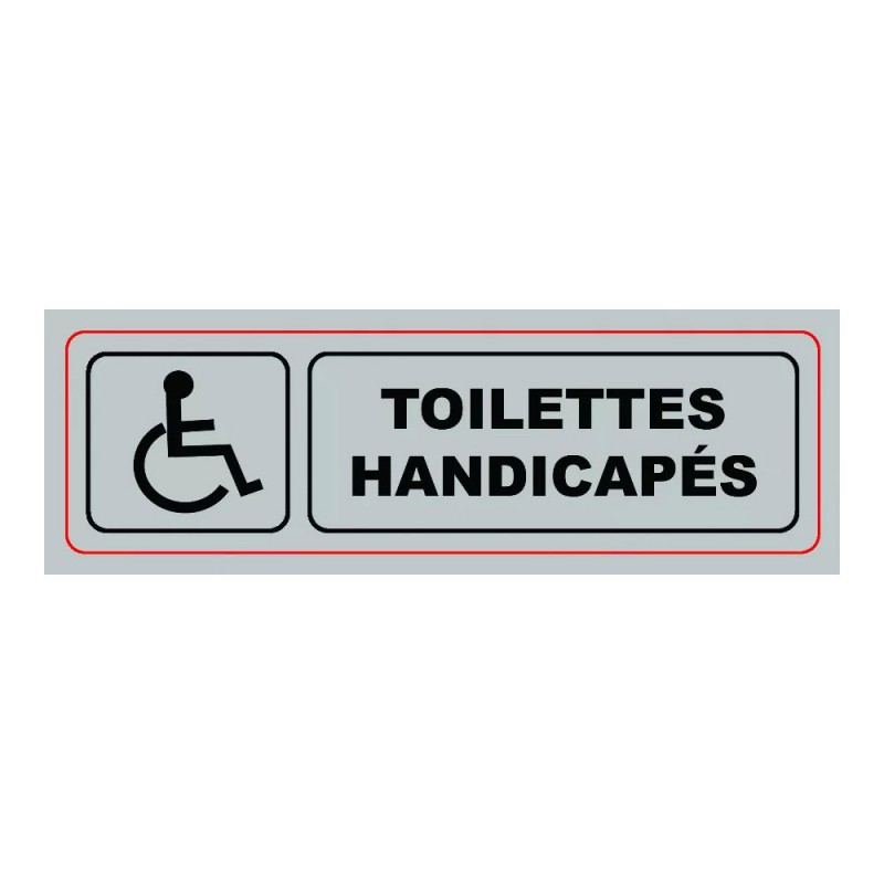 Panneau : TOILETTES HANDICAP___É__S 170x50mm PVCbox10