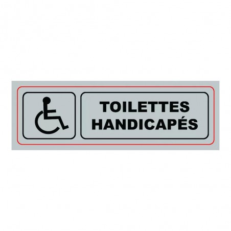 Panneau : TOILETTES HANDICAP___É__S 170x50mm PVCbox10