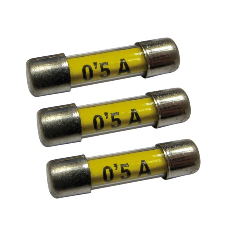 Fusibles x3 verre 0.5A 5x20mm uv5