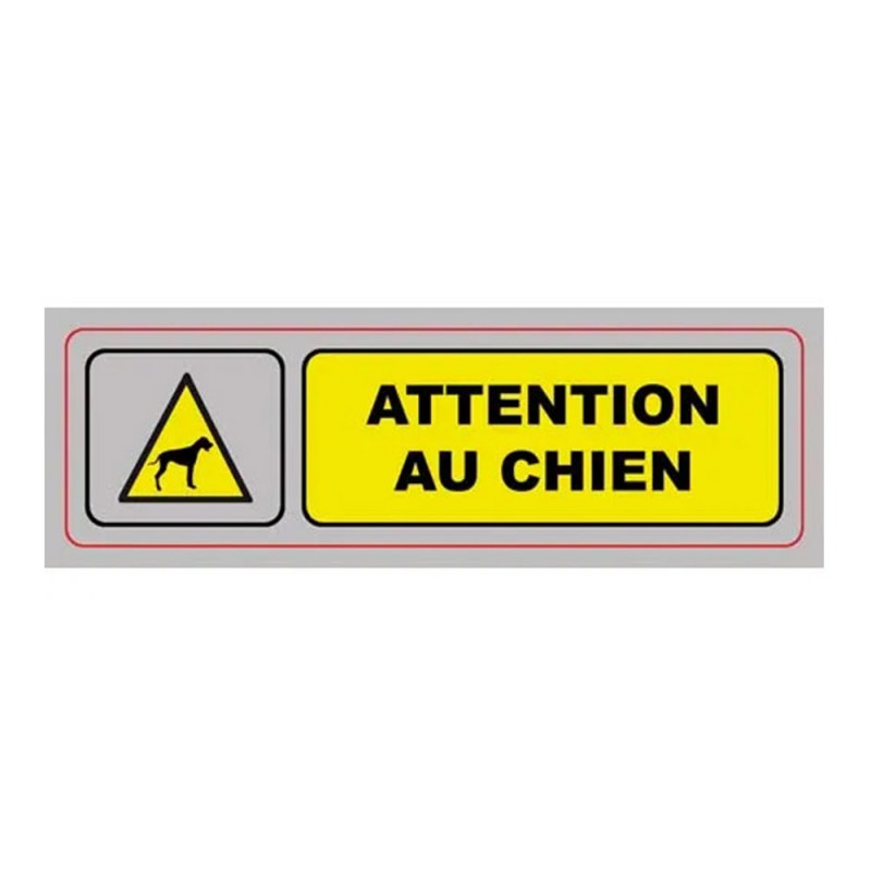 Panneau : ATTENTION AU CHIEN 170x50mm PVC