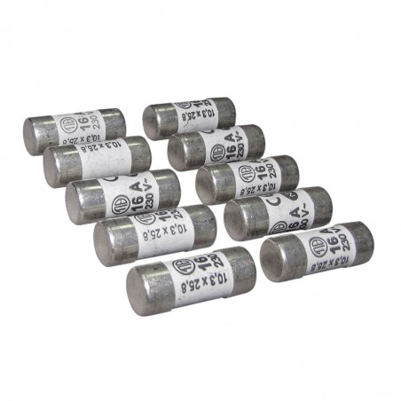 Fusibles x10 céram 16A 10.3x25.8mm uv5